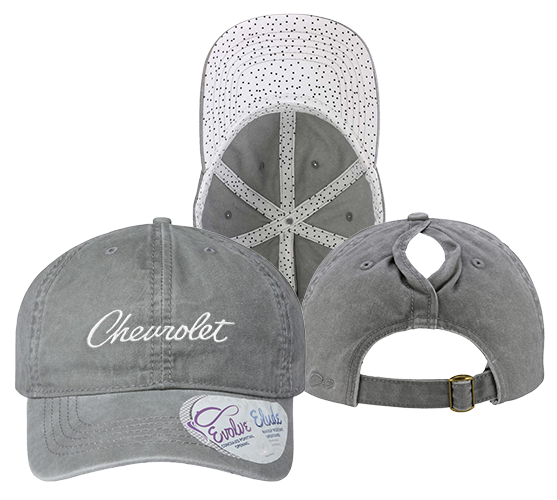 Chevrolet Script Pony Tail Adjustable Cap