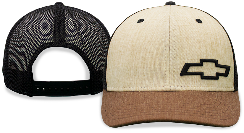 CH2668 Stone Brown & Black Bowtie Snapback Mesh Cap