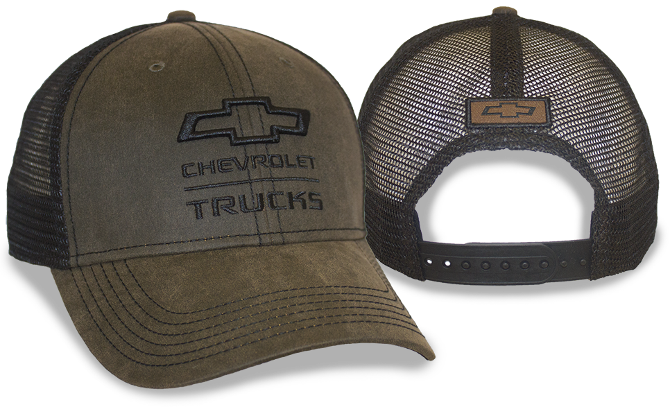 Brown Chevy Trucks Black Mesh Snapback